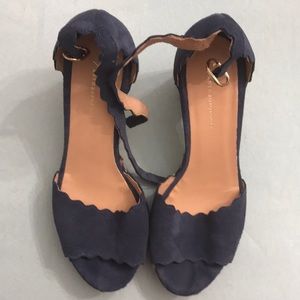 Anthropologie Scalloped Platform Heels